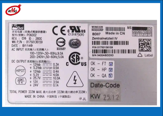 01750136159 Geldautomaten Maschinenteile Wincor Nixdorf Stromversorgung 333W ACBEL P06002